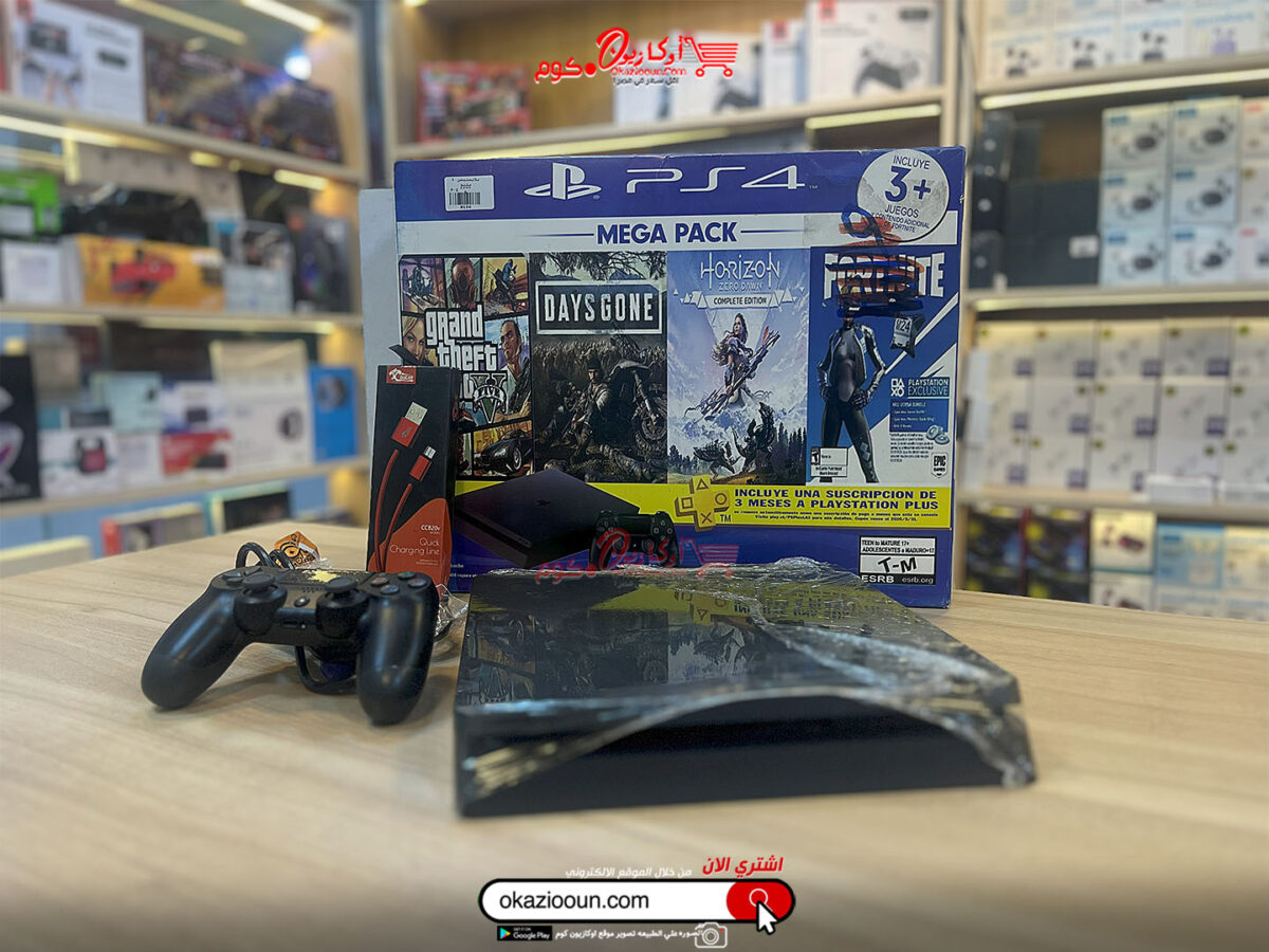 جهاز بلايستيشن PS4 Slim سليم + دراع ويرليس - Image 2