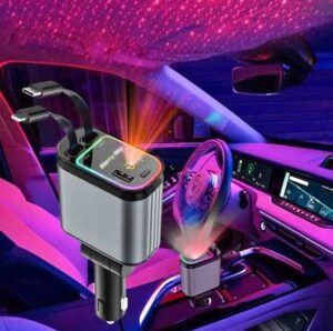 شاحن سيارة ZL07 4‑in‑1 سريع USB/Type‑C + ليزر سقف - Image 8