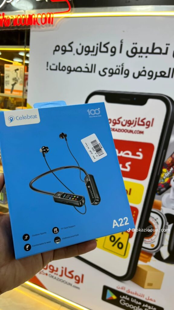 سماعة طوق celebrat a22 بلوتوث + كارت ميموري - Image 3