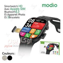 ساعة موبايل Modio SM06 شريحة إتصال، كاميرا، و3 أوستيك هدية - Image 3