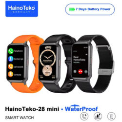 ساعة HainoTeko 28 Mini سمارت – شاشة AMOLED ومكالمات بلوتوث + 3 أساور - Image 2