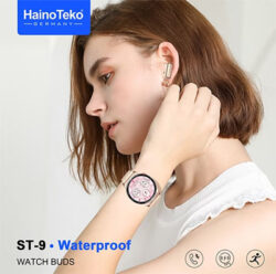 ساعة ST9 Smart Watch الـ 2 في 1 (ساعة ذكية + سماعة بلوتوث داخلية) - النسخة النسائية بـ 3 سير متنوع. - Image 2