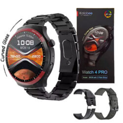 ساعه دائرية Kalobee Watch 4 Pro موديل SK38 - شاشة AMOLED منحنية مع 3 أحزمة (استرابات)